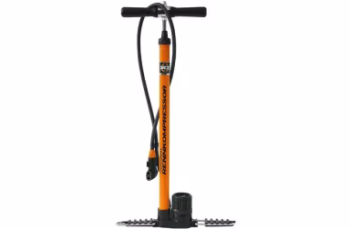 Pompe debout compresseur de course en acier multi-valve avec manomètre orange