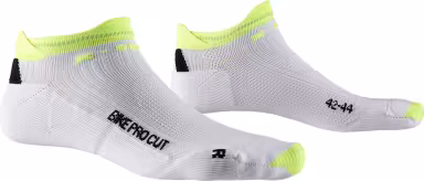 X-SOCKS Bike Pro Cut Arctic White/Python Yellow