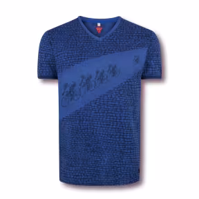 Le Patron T-shirt Kasseien bleu delft