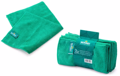 Motorex panno in microfibra set da 3 pezzi verde