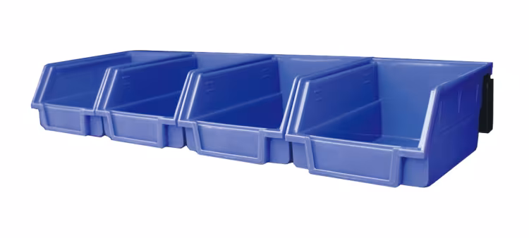 VAR ensemble avec 4 conteneurs bleus avec support