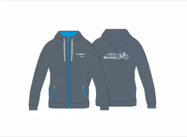 Bosch eBike Sweat Jacket with Hood and Zipper gray/blue