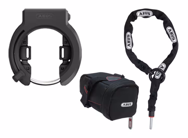 Abus lucchetto per telaio Granit XPlus 6950M NR senza supporto e catena 6KS/100 con borsa per sella ST5950 nera