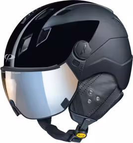 CP Ski CORAO+ casque en cachemire noir toucher doux/brillant / Visière Nr.26