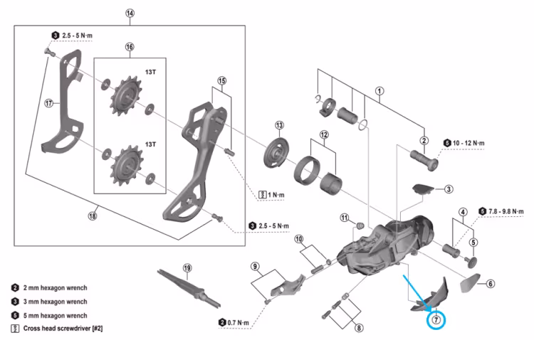 Shimano RD-M9250 Abdeckung Batterie