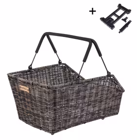 Basil Cento Rattan Look MIK cestino per bici posteriore marrone naturale