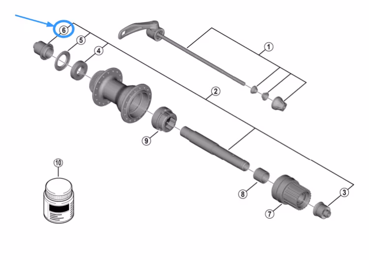 Shimano de cône FH-QC500 gauche