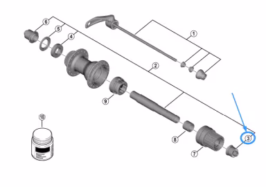 Shimano Set de cône FH-MT401 droite