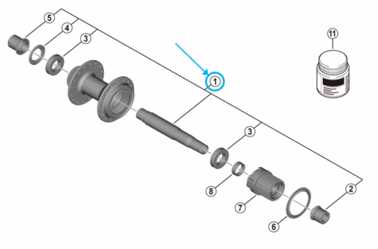 Shimano Axe complet FH-MT410