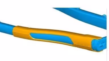Giant protezione del tubo obliquo Glory, blu-giallo
