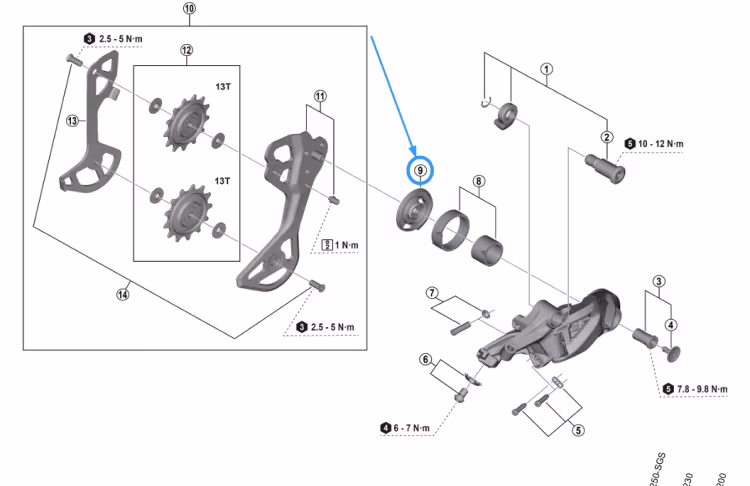 Shimano RD-M8200 Plattenstossfänger