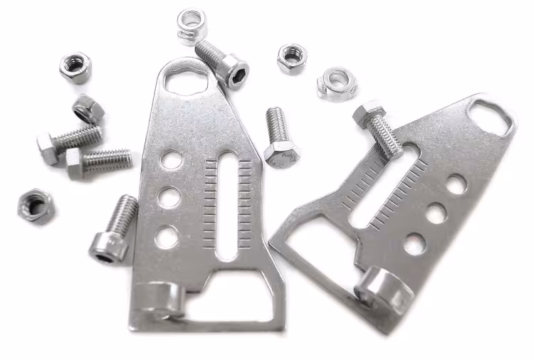Pletscher piastre terminali per supporto Quick-Rack regolabili a coppia inox