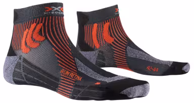 X-SOCKS Men Run Retina 4.0 gris pierre mélangé/x-orange
