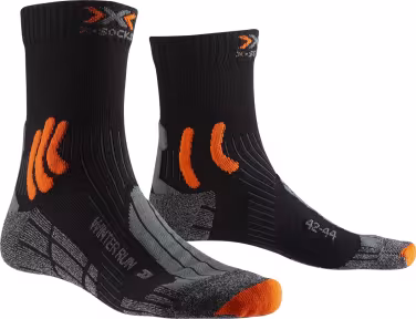 X-SOCKS Winter Run 4.0 noir/gris foncé mélangé/x-orange